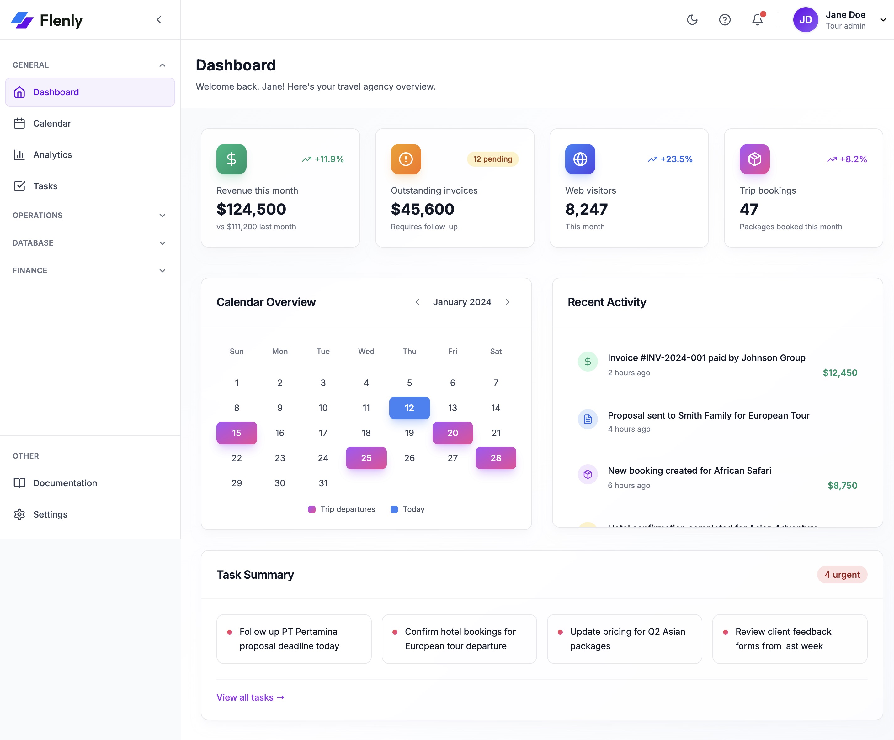 Flenly Dashboard Preview